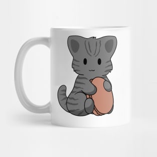 Black Tabby Cat Macaron Mug